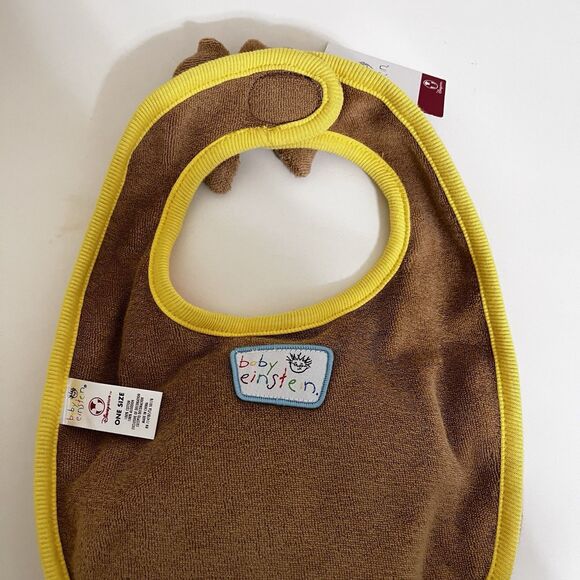 Disney Store Baby Einstein Monkey Baby Bib Terry Cloth Makes Noise NWT - Picture 9 of 10